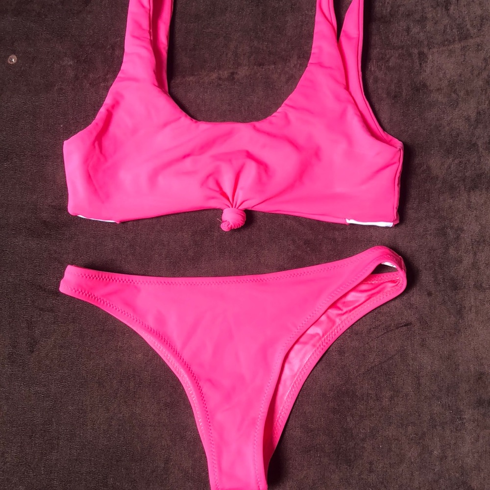 Got pink two piece bikini